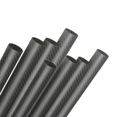 3k Twill επιφάνεια υψηλής αντοχής στη τράβηξη σωλήνα από υφαντικές ίνες άνθρακα για βιομηχανικές εφαρμογές