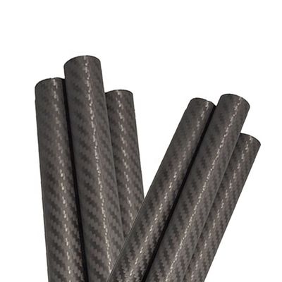 3k Twill επιφάνεια υψηλής αντοχής στη τράβηξη σωλήνα από υφαντικές ίνες άνθρακα για βιομηχανικές εφαρμογές